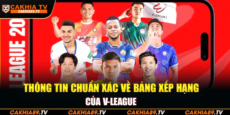 Thông tin chuẩn xác về bảng xếp hạng của V-League 