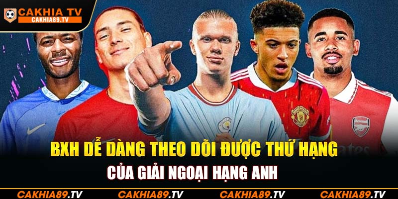 Dễ dàng theo dõi được thứ hạng của giải Ngoại hạng Anh 